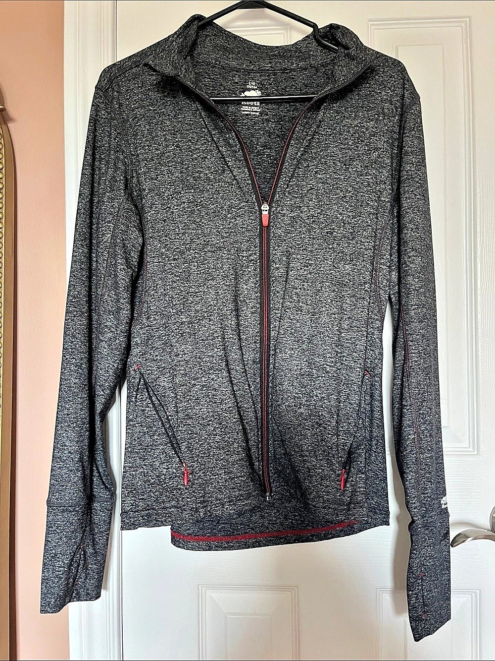 Roots Women's Gray Full-Zip Athletic Jacket Size Large
